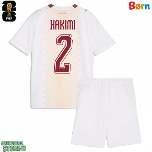 Marokko Achraf Hakimi #2 Replika Babytøj Udebanesæt Børn VM 2026 Kortærmet (+ Korte bukser)